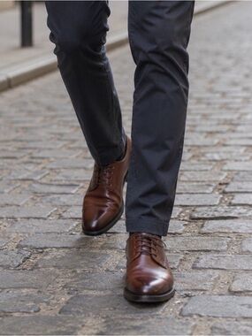 DUNHAM RUGGARDS Luxury Brown Leather Waterproof Oxford Dress Men’s Shoes Sz 9.5